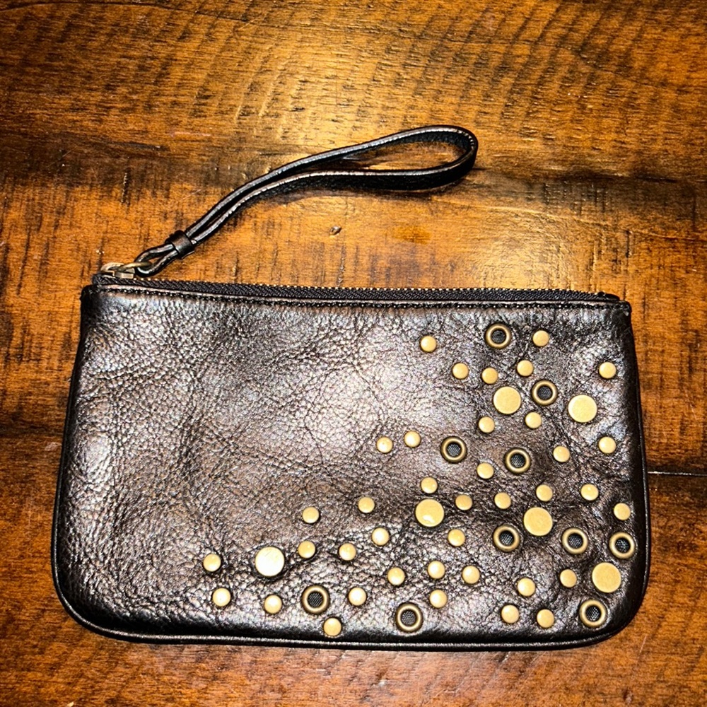 J. Crew Brand Leather Purse w/ Metal Studs‎